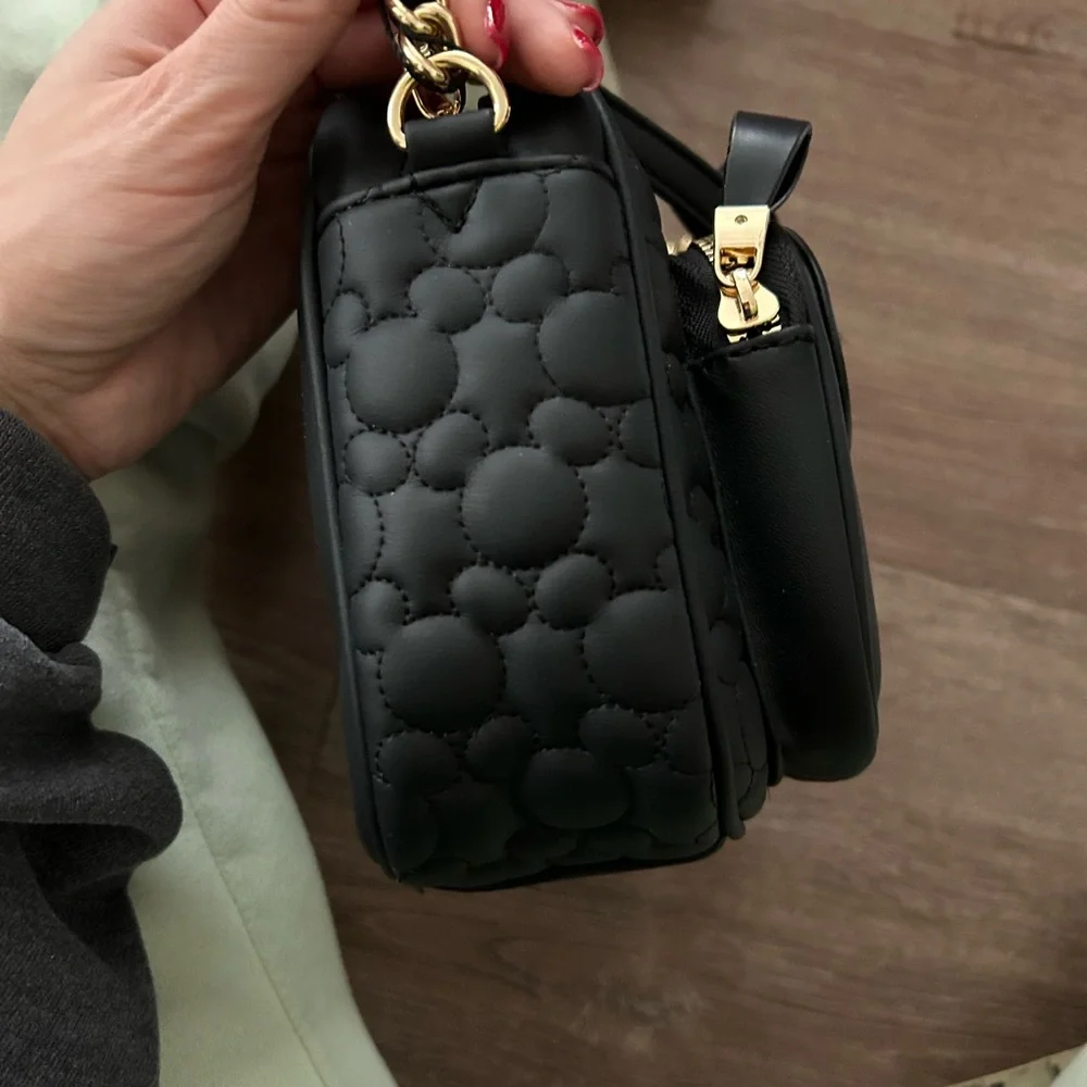 NWT Disney Mickey Mouse Black and Gold Crossbody Bag - Picture 3 of 7